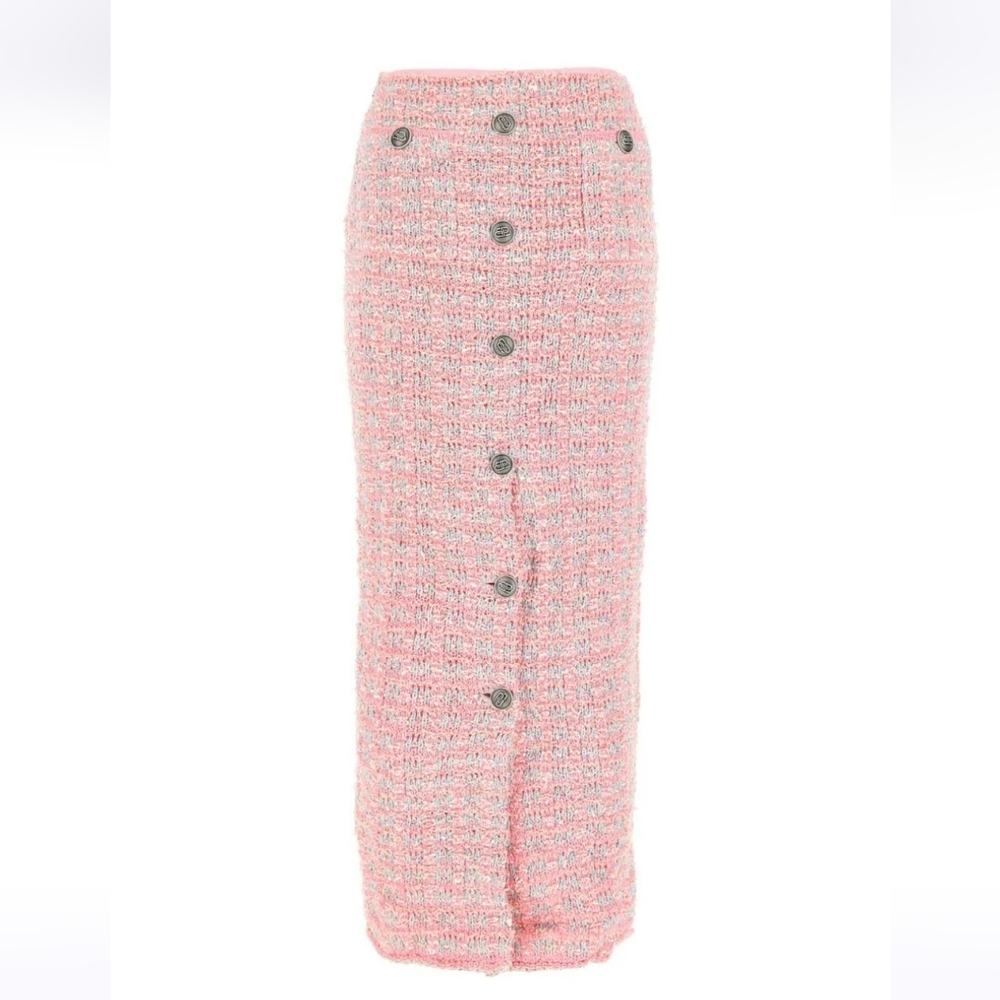 Balenciaga long tweed pencil skirt